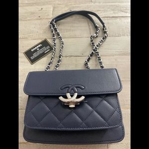CHANEL Goatskin Quilted CC Box Flap